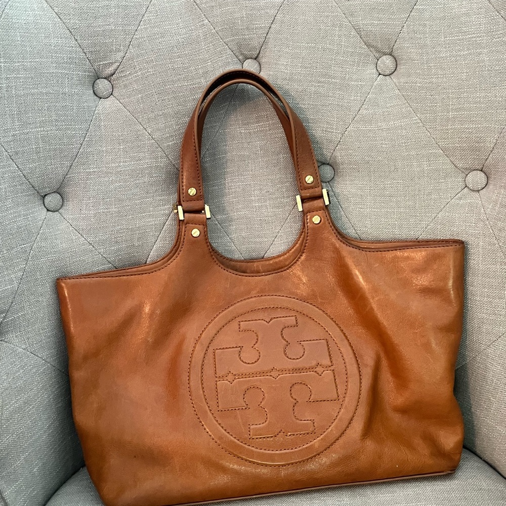 Tory Burch leather tote-warm brown